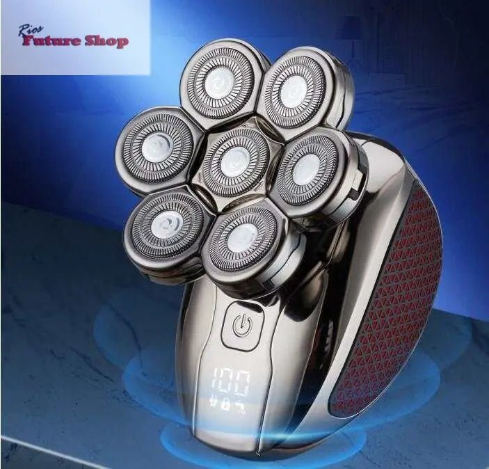 Máquina de barbear digital lavável masculina de sete lâminas - Rios Future Shop