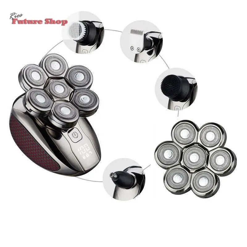 Máquina de barbear digital lavável masculina de sete lâminas - Rios Future Shop