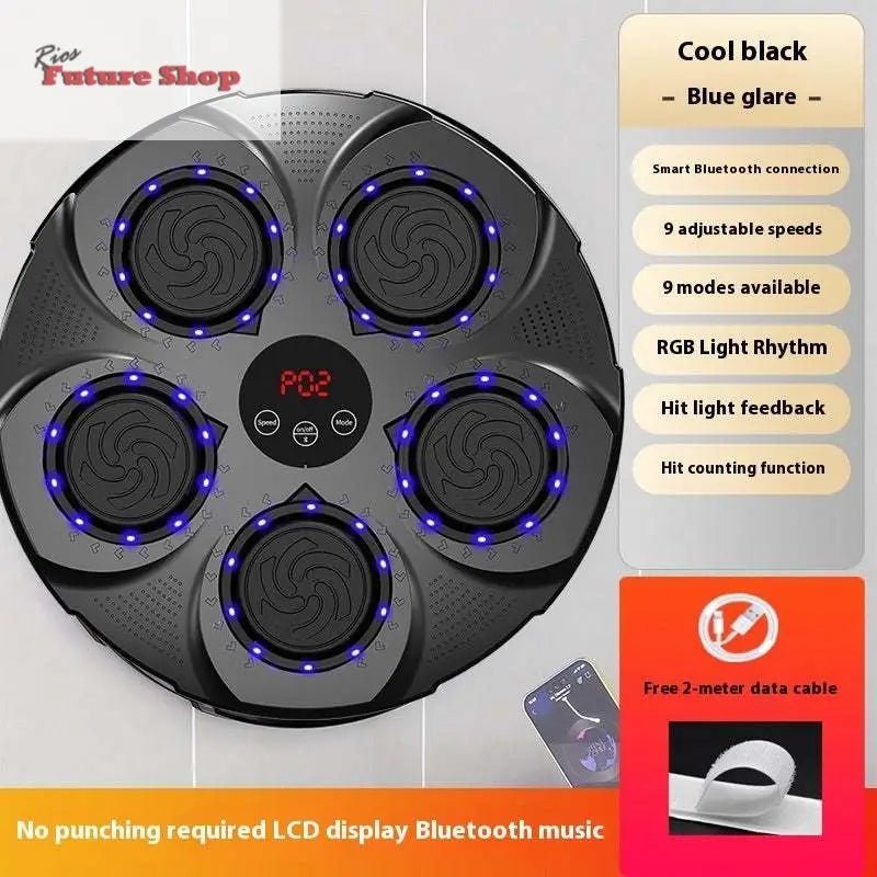 Máquina de boxe com música inteligente, equipamento de treinamento de alvo de parede de boxe para perda de peso em casa - Rios Future Shop