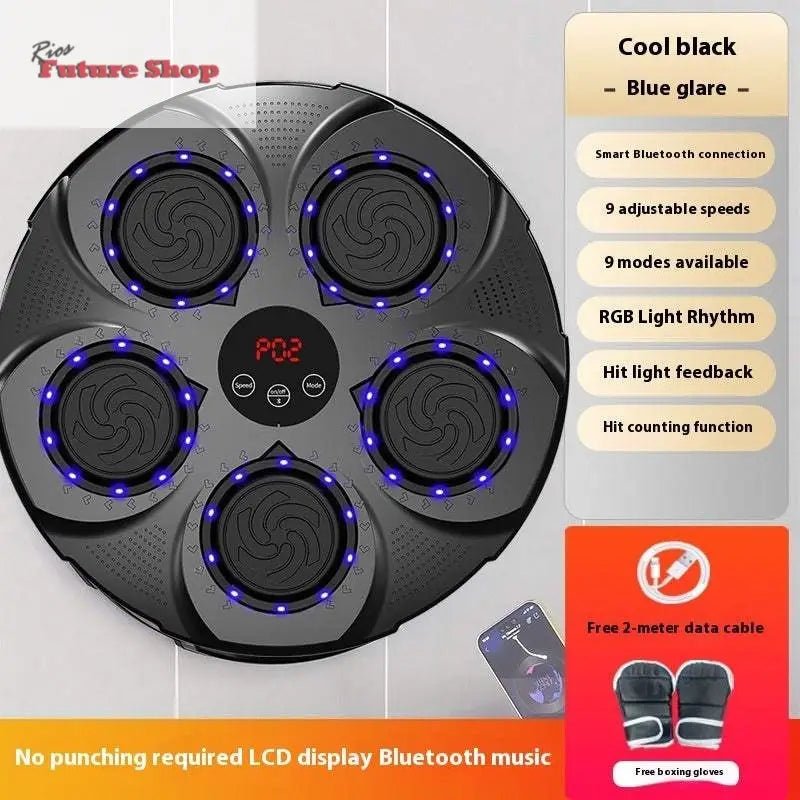 Máquina de boxe com música inteligente, equipamento de treinamento de alvo de parede de boxe para perda de peso em casa - Rios Future Shop
