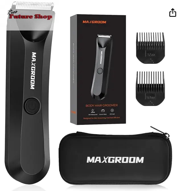 MAXGROOM Máquina de barbear corporal masculina, máquina de depilação corporal homem com luz LED, adequada para duche, para barba, axilas etc. - Rios Future Shop
