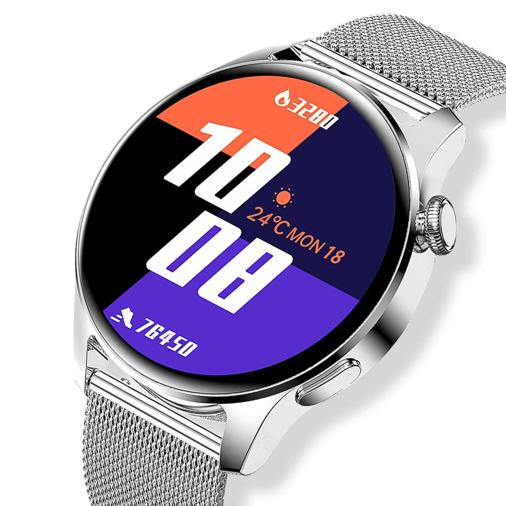 Men Smart Watch Waterproof - Rios Future ShopSmartwatch3:-3BW0256;191288010:-13C - Silver steel + gift strap