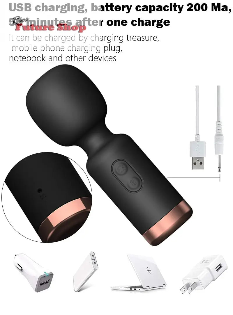 Mini Strong Shock AV Vibrator Female Masturbation - Rios Future Shop