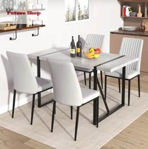 Modern Dining Table, 55 Inch Kitchen Table For 4 People, Rectangular Dinner Table For Dining Room, Home Office, Living Room Furniture, Easy Assembly, - Rios Future Shop