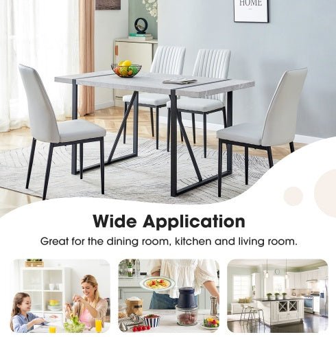 Modern Dining Table, 55 Inch Kitchen Table For 4 People, Rectangular Dinner Table For Dining Room, Home Office, Living Room Furniture, Easy Assembly, - Rios Future Shop