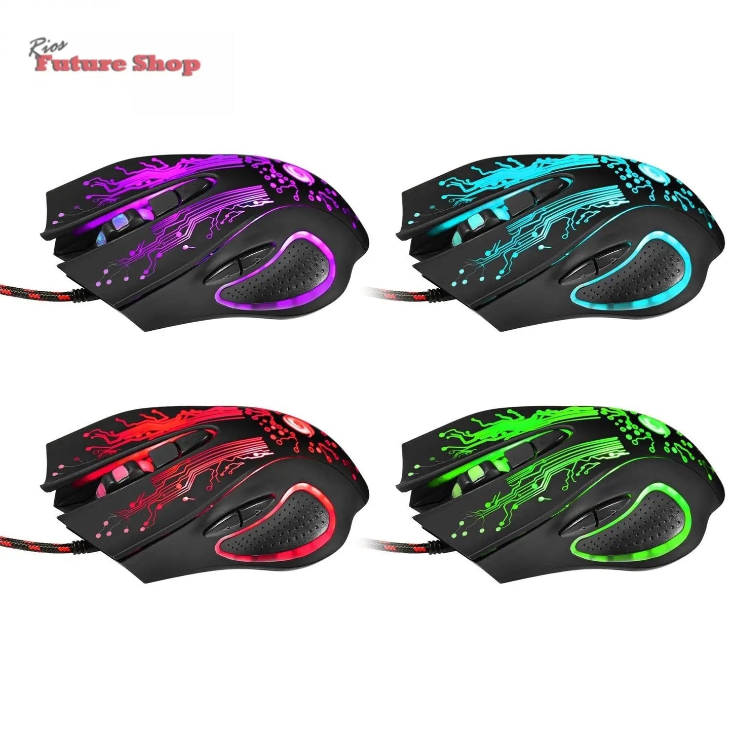 Mouse para jogos com fio LED retroiluminado PRO - Rios Future Shop