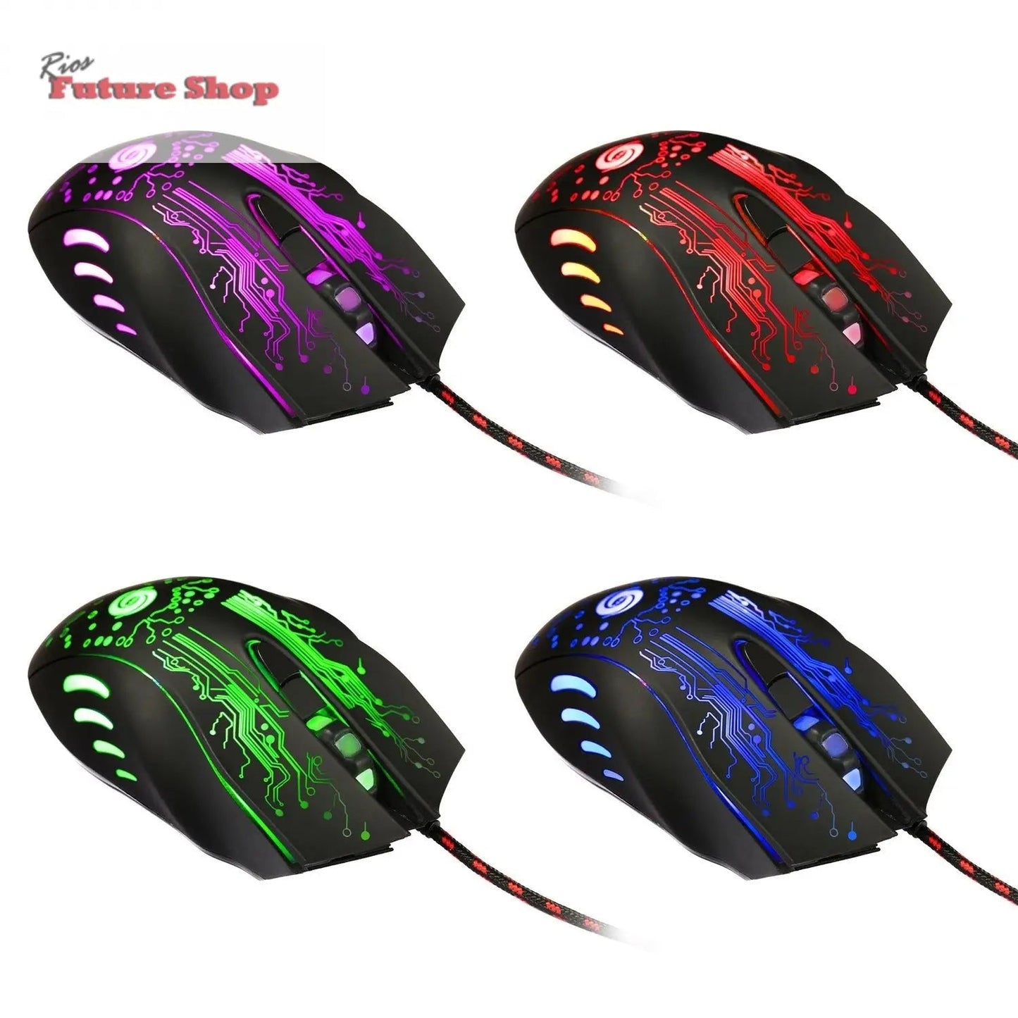 Mouse para jogos com fio LED retroiluminado PRO - Rios Future Shop