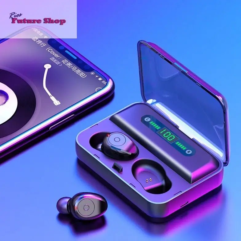 Multifunction Bluetooth Headset Binaural Movement Power Bank Phone Support - Rios Future Shop