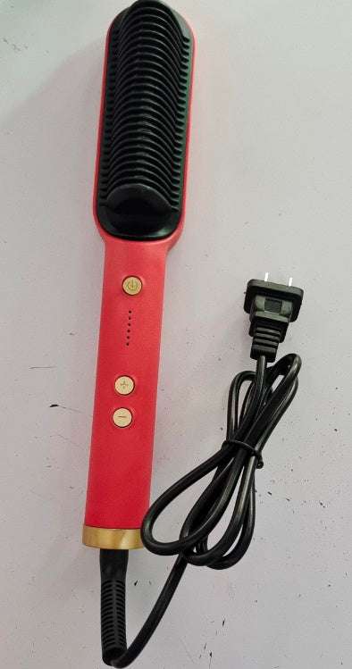 New 2 In 1 Hair Straightener Hot Comb Negative Ion Curling Tong Dual - purpose Electric Hair Brush - Rios Future Shop