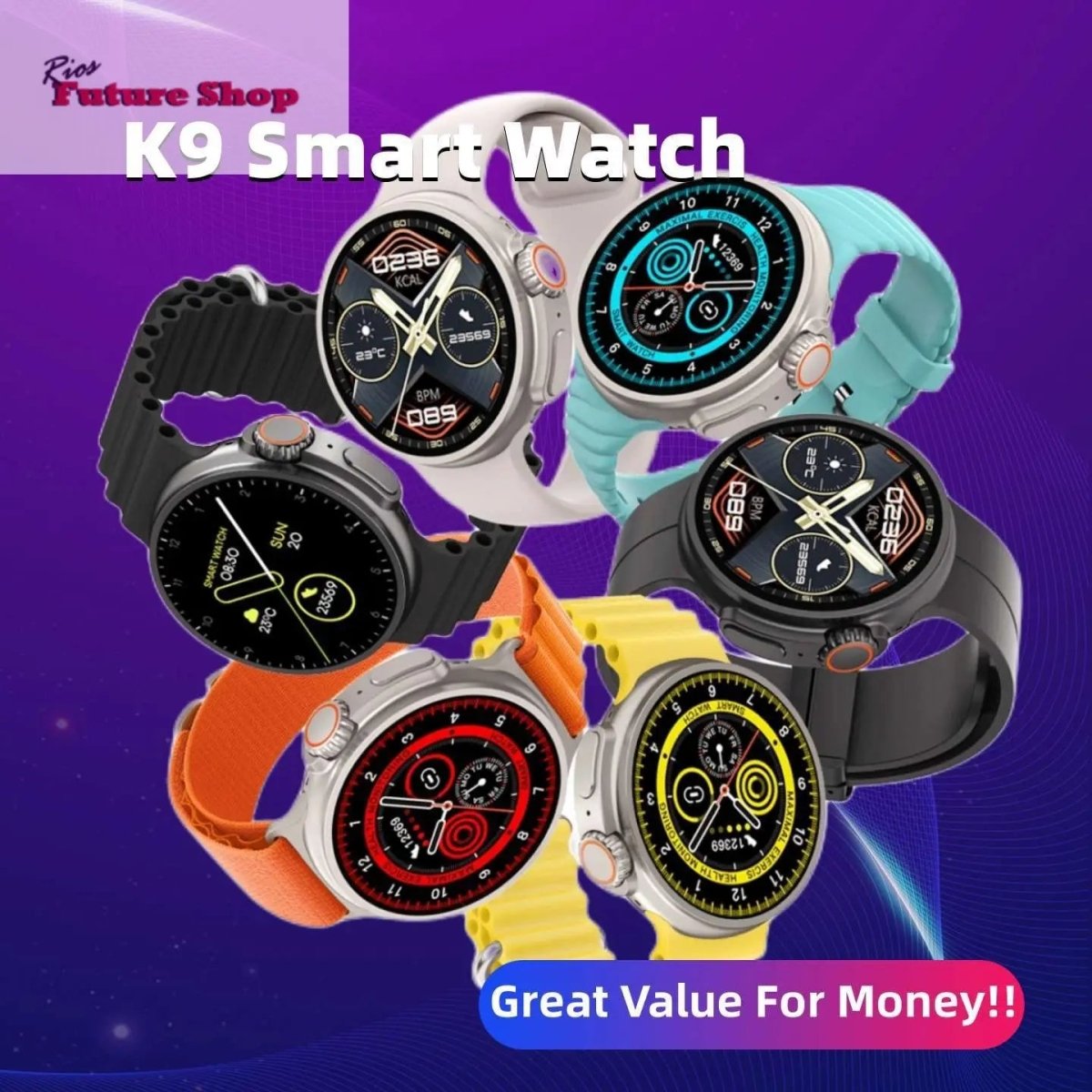 New K9 Smart Watch 1.39 Round Screen, NFC - Rios Future Shop