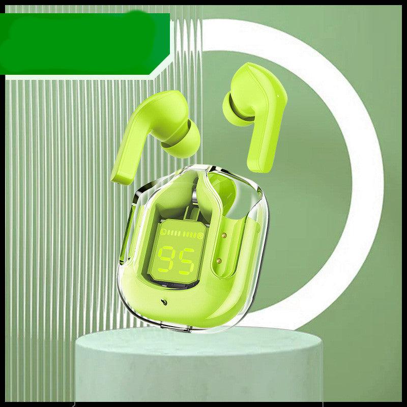 Novo Mini Transparente Sem Fio Bluetooth Headset Display Digital ENC Redução de Ruído Verdadeiro Desporto Música Sem Fio - Rios Future Shop