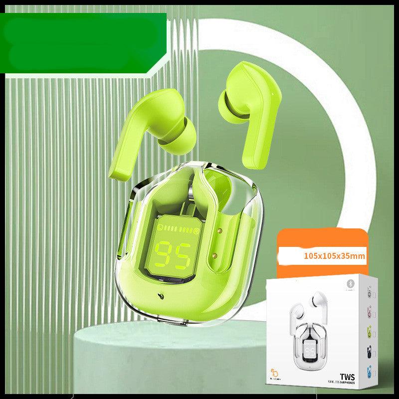 Novo Mini Transparente Sem Fio Bluetooth Headset Display Digital ENC Redução de Ruído Verdadeiro Desporto Música Sem Fio - Rios Future Shop