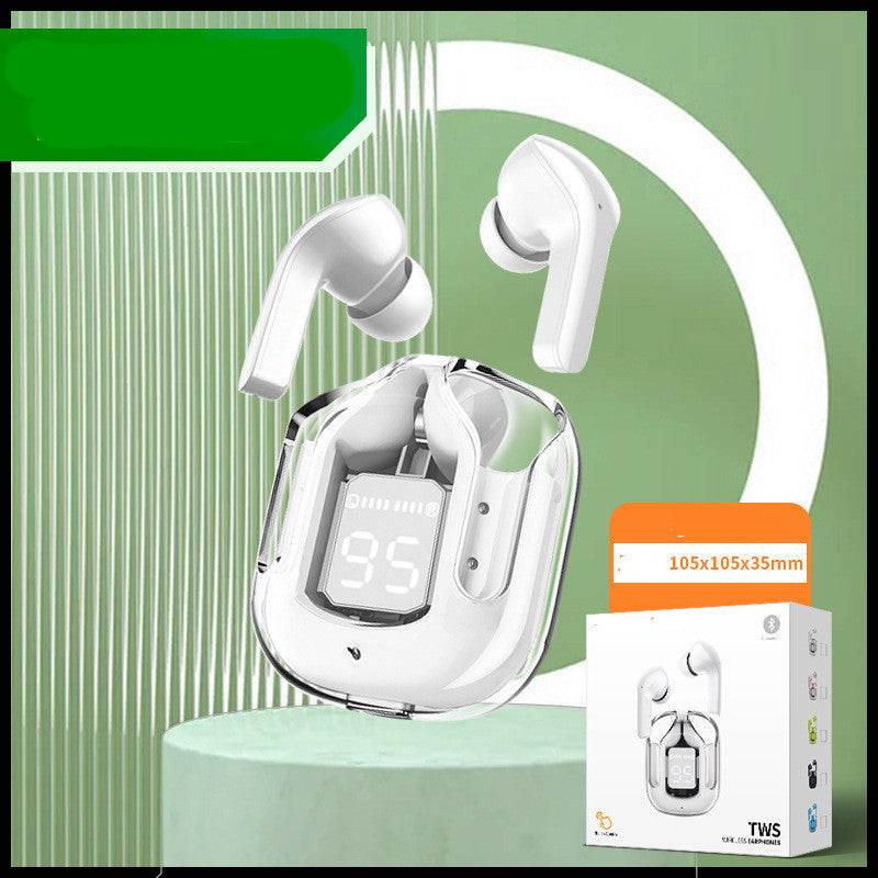 Novo Mini Transparente Sem Fio Bluetooth Headset Display Digital ENC Redução de Ruído Verdadeiro Desporto Música Sem Fio - Rios Future Shop