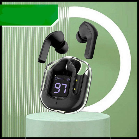 Novo Mini Transparente Sem Fio Bluetooth Headset Display Digital ENC Redução de Ruído Verdadeiro Desporto Música Sem Fio - Rios Future Shop