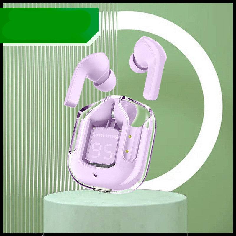 Novo Mini Transparente Sem Fio Bluetooth Headset Display Digital ENC Redução de Ruído Verdadeiro Desporto Música Sem Fio - Rios Future Shop