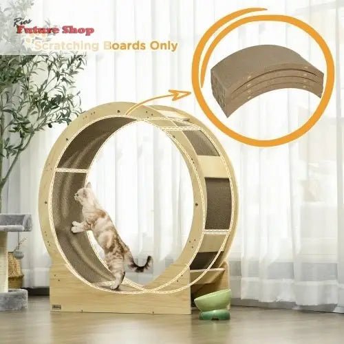 PawHut Cat Scratching Board, 4 Pack Cat Scratcher For Indoor Cats, Reversible Cat Scratch(USA)ing Post Replacement For Cat Wheel, Brown - Rios Future Shop