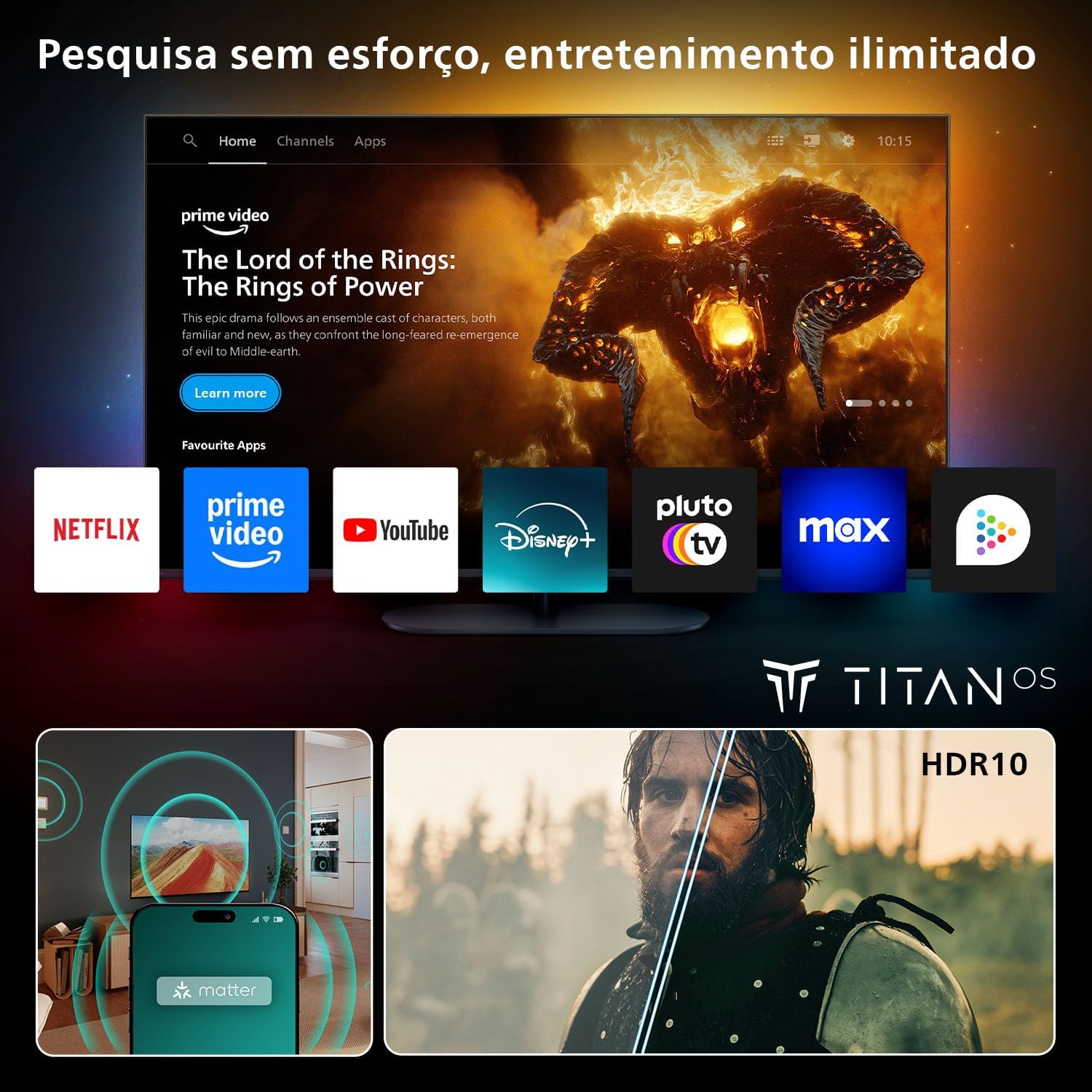 Philips 40PFS6000 HD LED Smart TV - 40" Screen with Pixel Plus, Titan OS Platform and Dolby Digital Sound - Works with Alexa and Google Voice Assistant