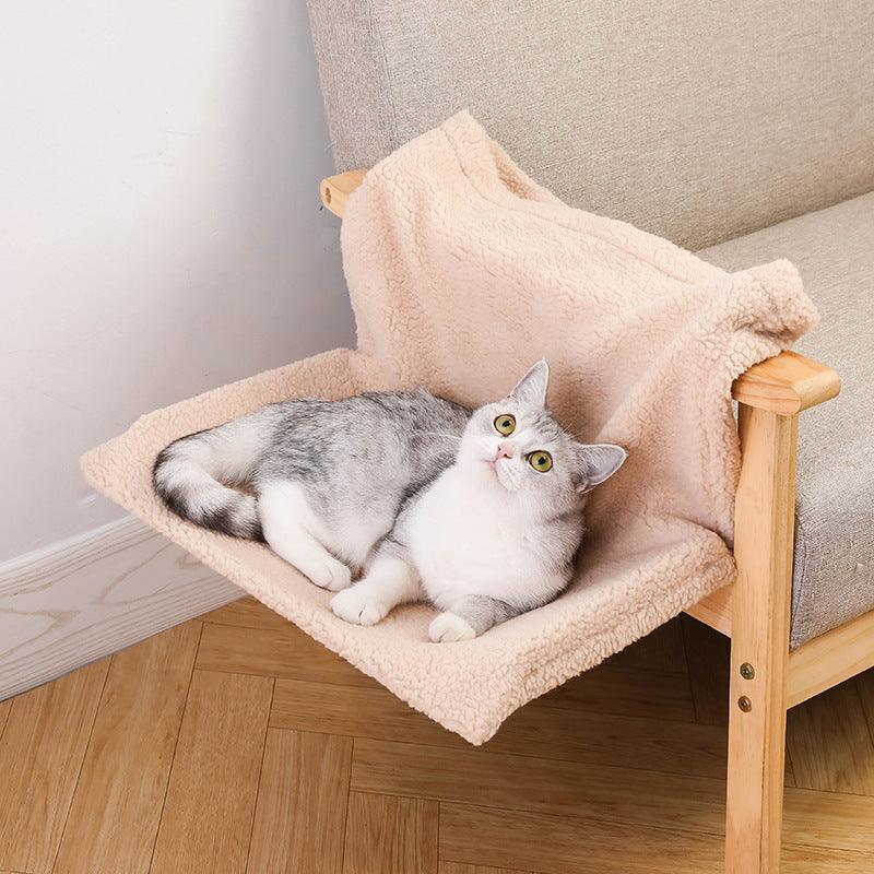 Plush L - shaped Cat Hammock Hanging Cat Nest Pet Products - Rios Future Shop