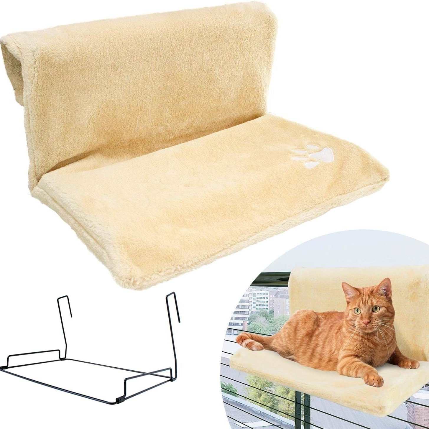 Plush L - shaped Cat Hammock Hanging Cat Nest Pet Products - Rios Future Shop