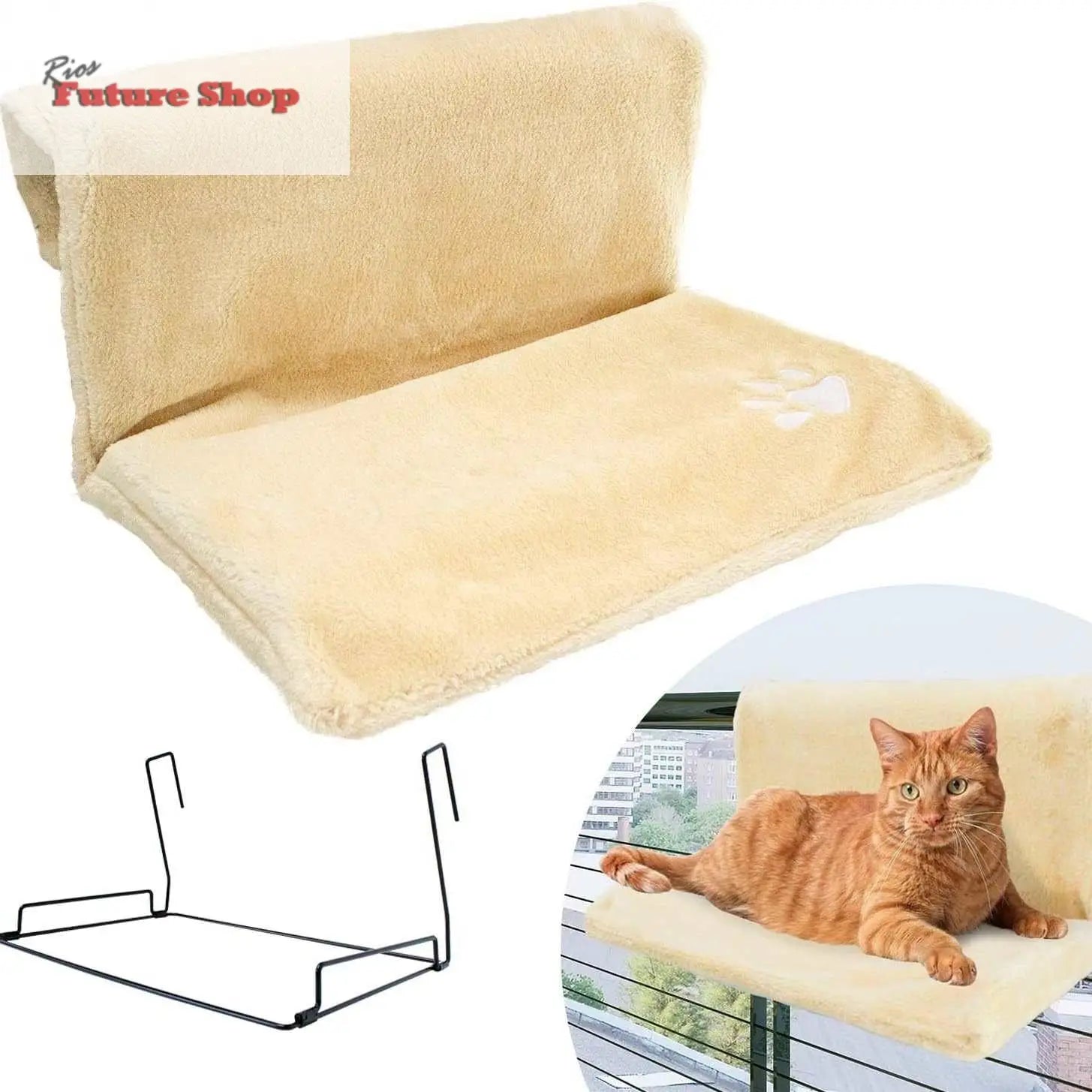 Plush L-shaped Cat Hammock Hanging Cat Nest Pet Products - Rios Future Shop