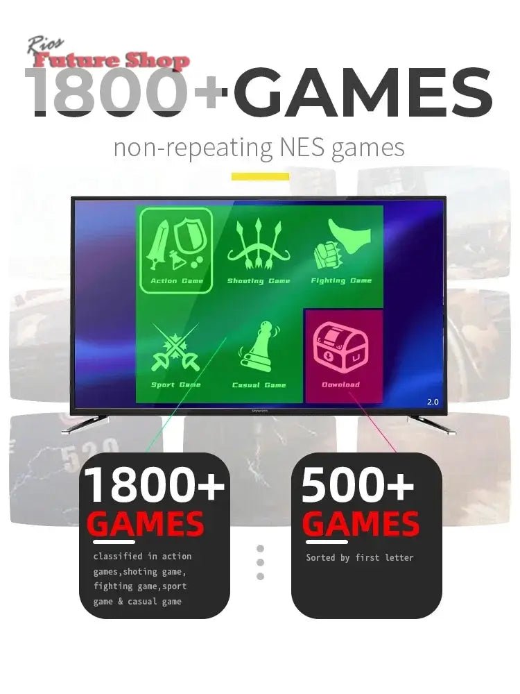 Portable Retro Game Stick with 1800 Built-in NES/ - Rios Future Shop