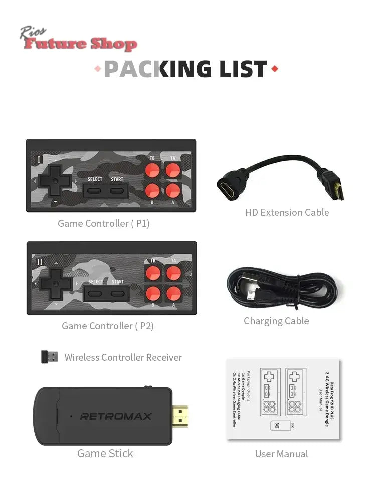 Portable Retro Game Stick with 1800 Built-in NES/ - Rios Future Shop