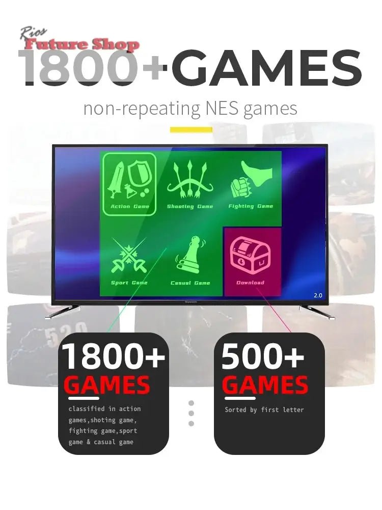 Portable Retro Game Stick with 1800 Built-in NES/ - Rios Future Shop