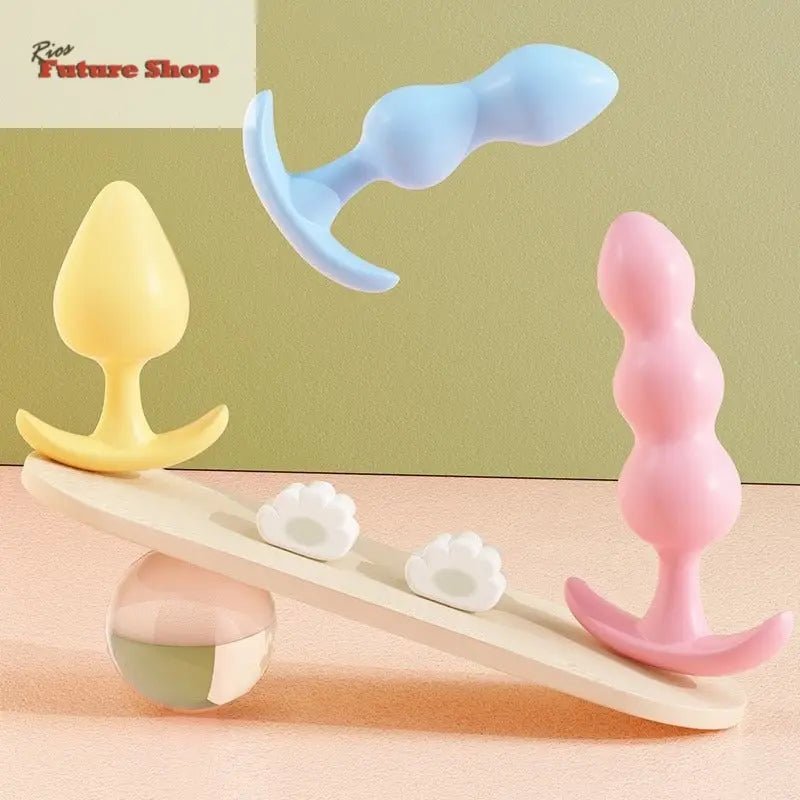 Posterior silicone anal plug, anal bead string, beginner's advanced extreme pleasure, female masturbation equipment, sexual adult products - Rios Future Shop