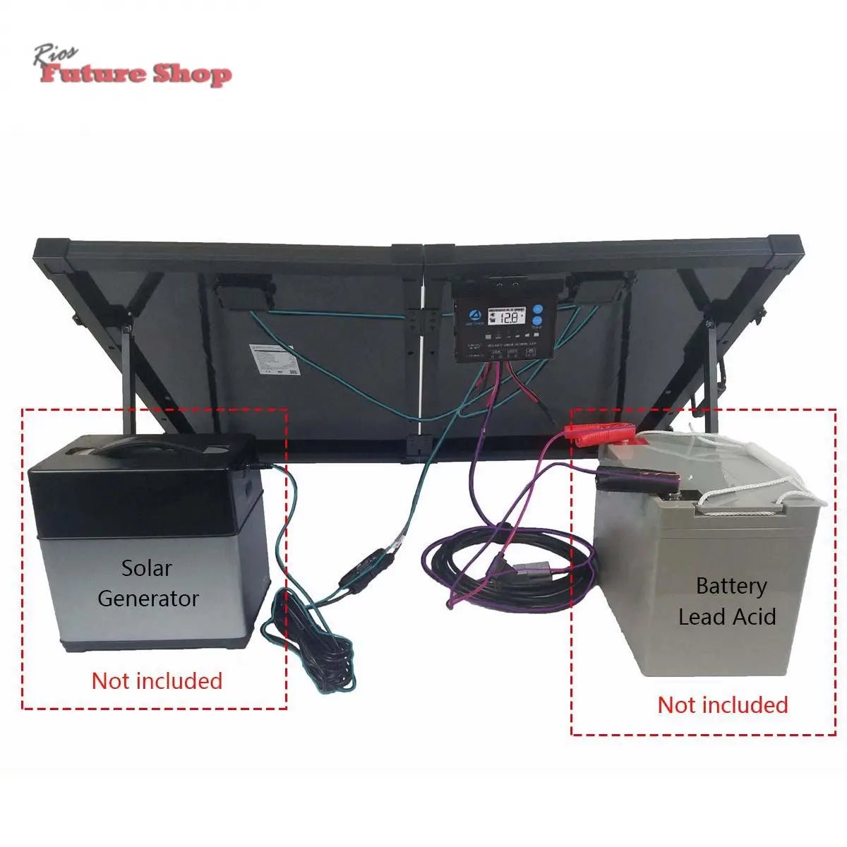 Power 100w 12v Portable Solar 2 Panel kit DC-ACOPower