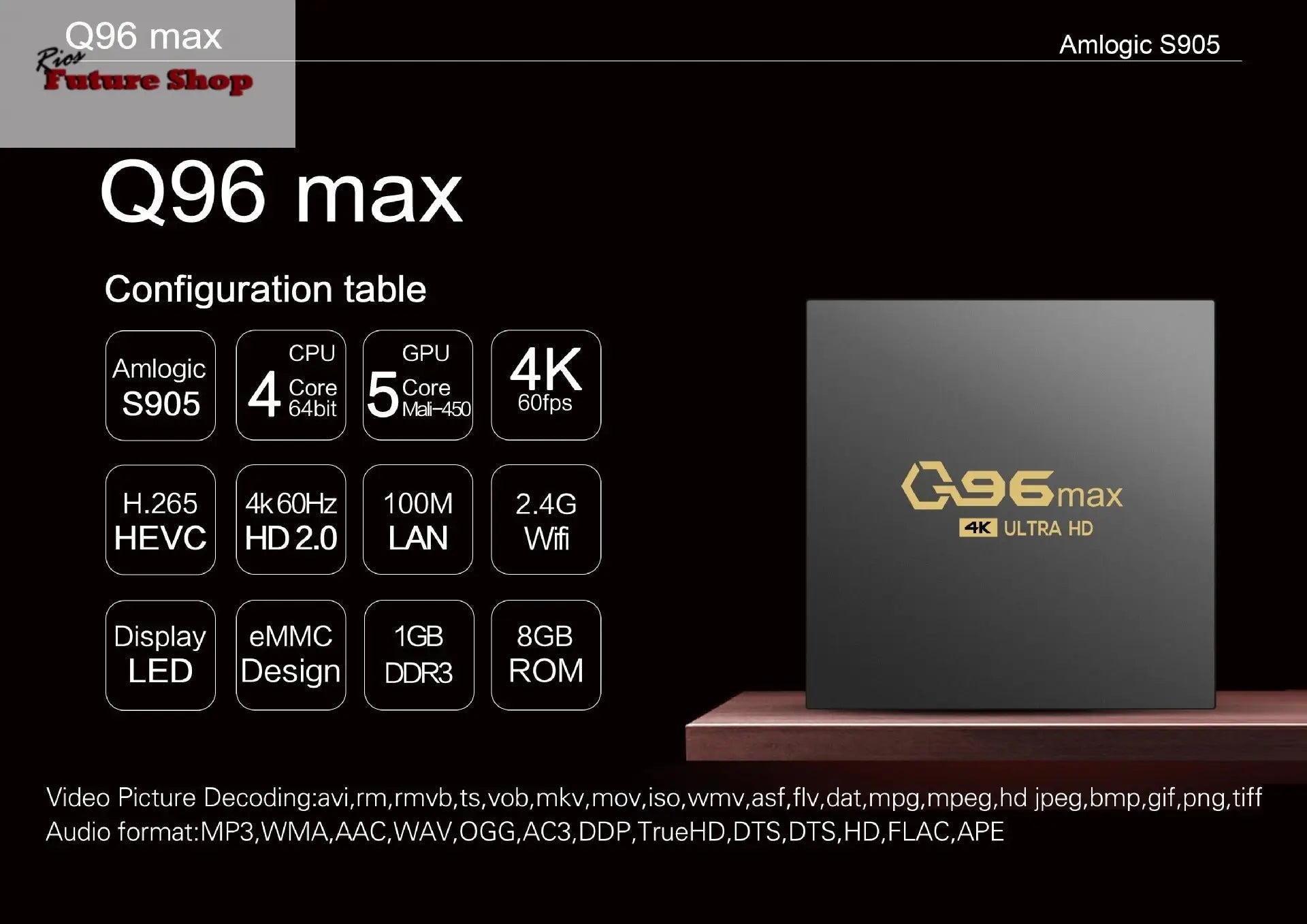 Q96 MAX BOX 4K Set Android - Rios Future Shop
