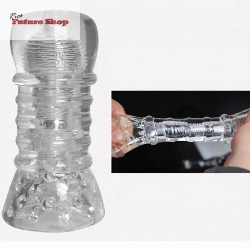 Quyue Stimulator Transparent Silicone Male Masturbator Cup,Artificial Vagina Real Pocket Virgin Pussy - Rios Future Shop
