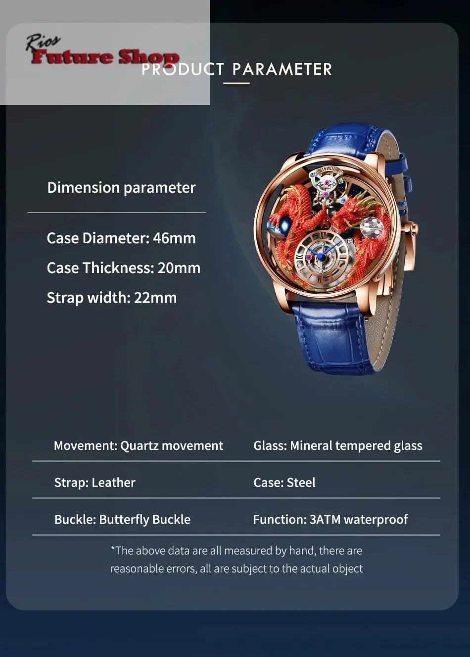 Relógio - Casa dos Dragões - Arte 3D Dragão Dourado - Rios Future Shop