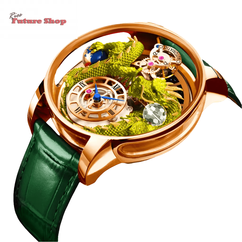 Relógio - Casa dos Dragões - Arte 3D Dragão Dourado - Rios Future Shop