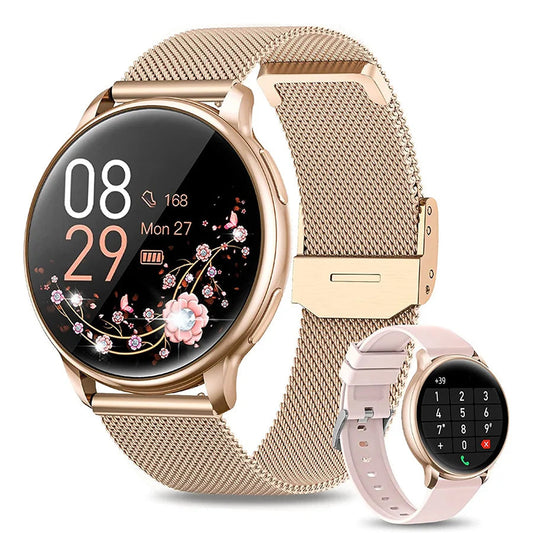 Relógio inteligente para mulheres com função de telefone, tela HD totalmente sensível ao toque de 1,39 polegadas com monitor, ciclo menstrual, monitoramento do sono, pedom DSersALIEXPRESS