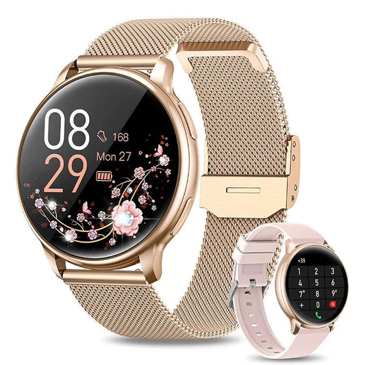 Relógio inteligente para mulheres com função de telefone, tela HD totalmente sensível ao toque de 1,39 polegadas com monitor, ciclo menstrual, monitoramento do sono, pedom DSersALIEXPRESS