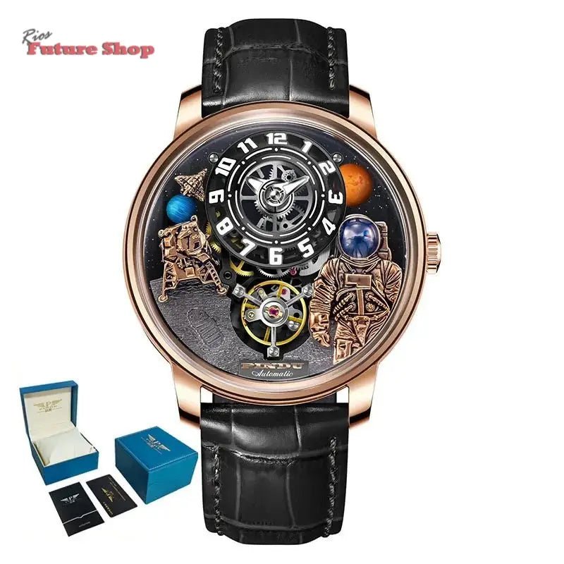 Relógio masculino de luxo totalmente mecânico à prova d'água - Rios Future Shop