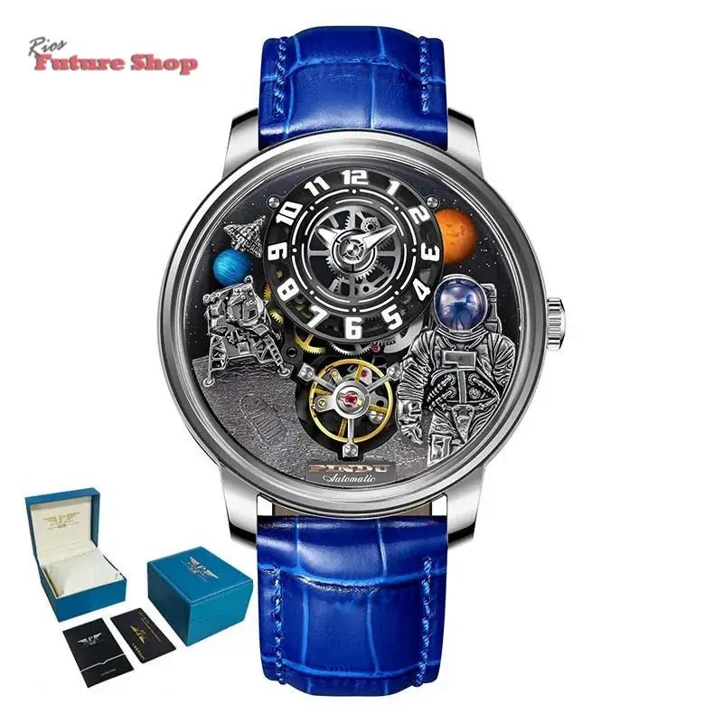 Relógio masculino de luxo totalmente mecânico à prova d'água - Rios Future Shop