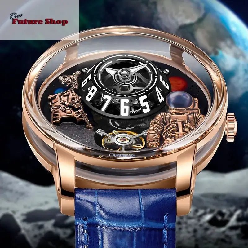 Relógio masculino de luxo totalmente mecânico à prova d'água - Rios Future Shop