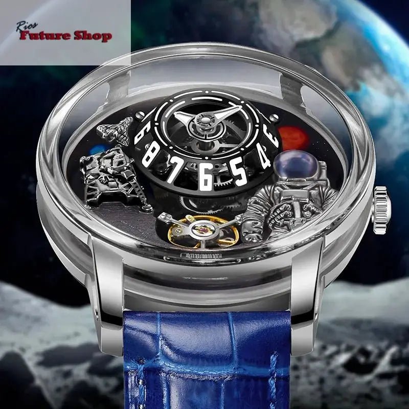 Relógio masculino de luxo totalmente mecânico à prova d'água - Rios Future Shop