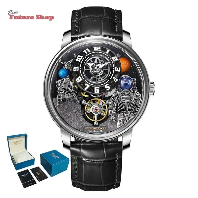 Relógio masculino de luxo totalmente mecânico à prova d'água - Rios Future Shop
