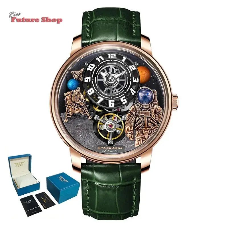 Relógio masculino de luxo totalmente mecânico à prova d'água - Rios Future Shop