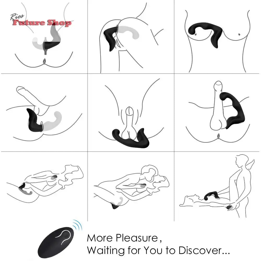 Remote Control 9 Speed Prostate Massager USB Charging Strapon For Men Anal Vibrator Sex Toys For Men Women adult Plugs Products - Rios Future Shop