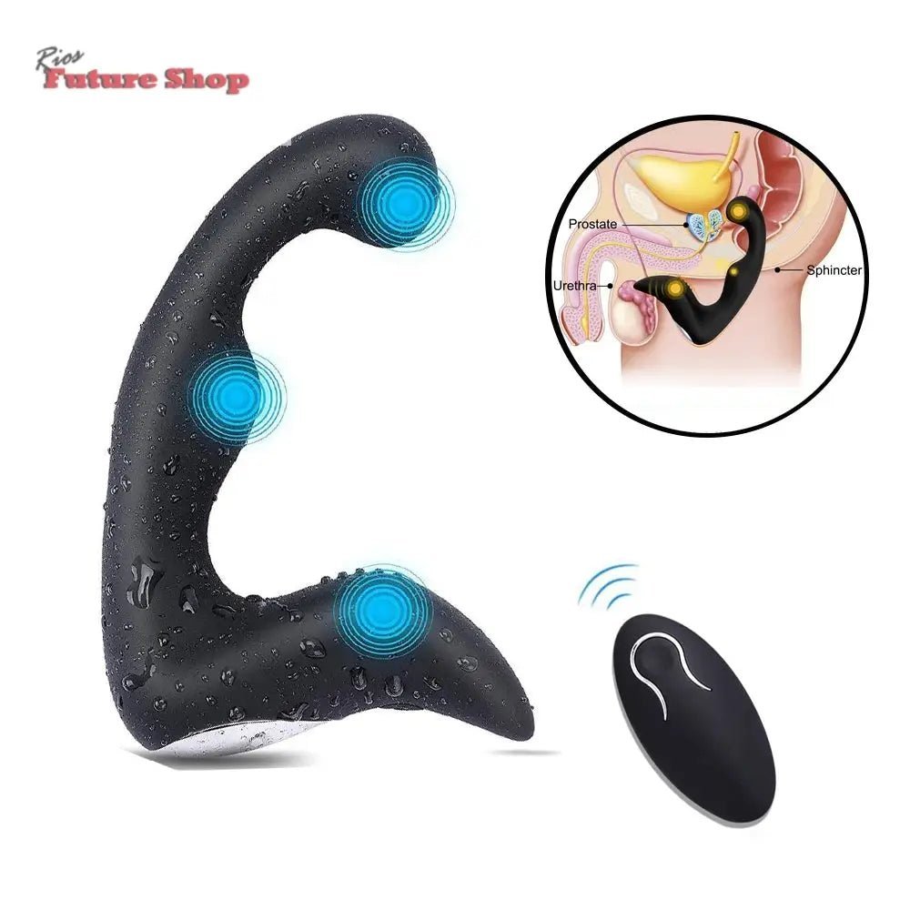 Remote Control 9 Speed Prostate Massager USB Charging Strapon For Men Anal Vibrator Sex Toys For Men Women adult Plugs Products - Rios Future Shop