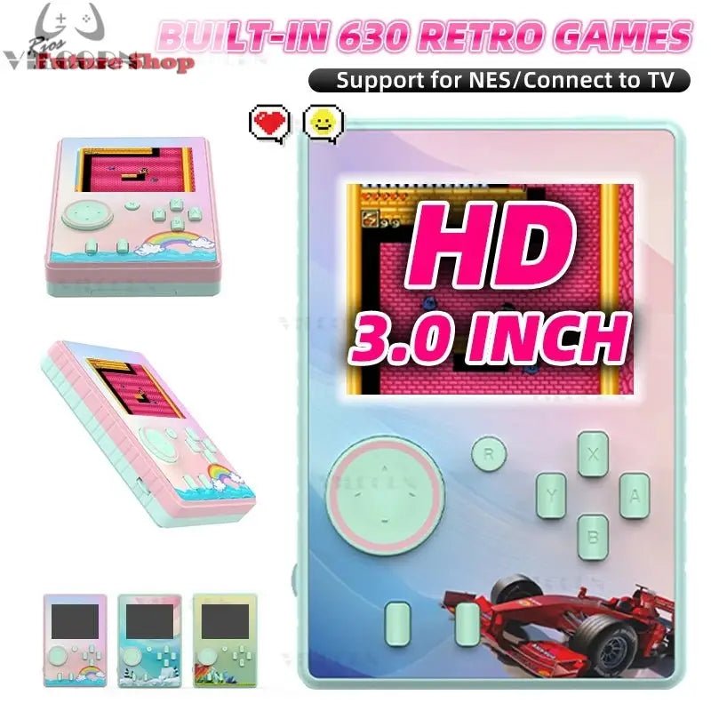 Retro Handheld Video Game Console Player 3 Inch HD Color 630 Games For NES Game Boy - Rios Future Shop