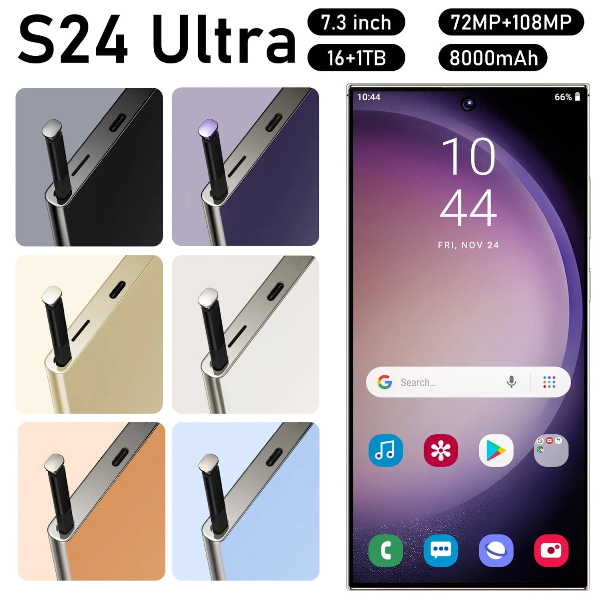 S24 Ultra 5G Smartphone US Stock 6.8 Inch Large Real 4G Screen 65W Quick Charge 8+512GB All-in-One Deca Core 12GB Built-in Pen DSersUSA