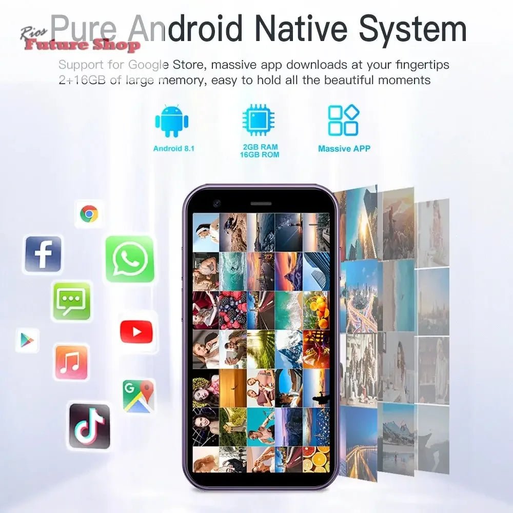 SERVO 15SE Mini Smartphone 3G WCDMA Android System WiFi Hotspot Play Store 3.0" Display Small Palm Smart Phones Dual SIM Standby - Rios Future Shop