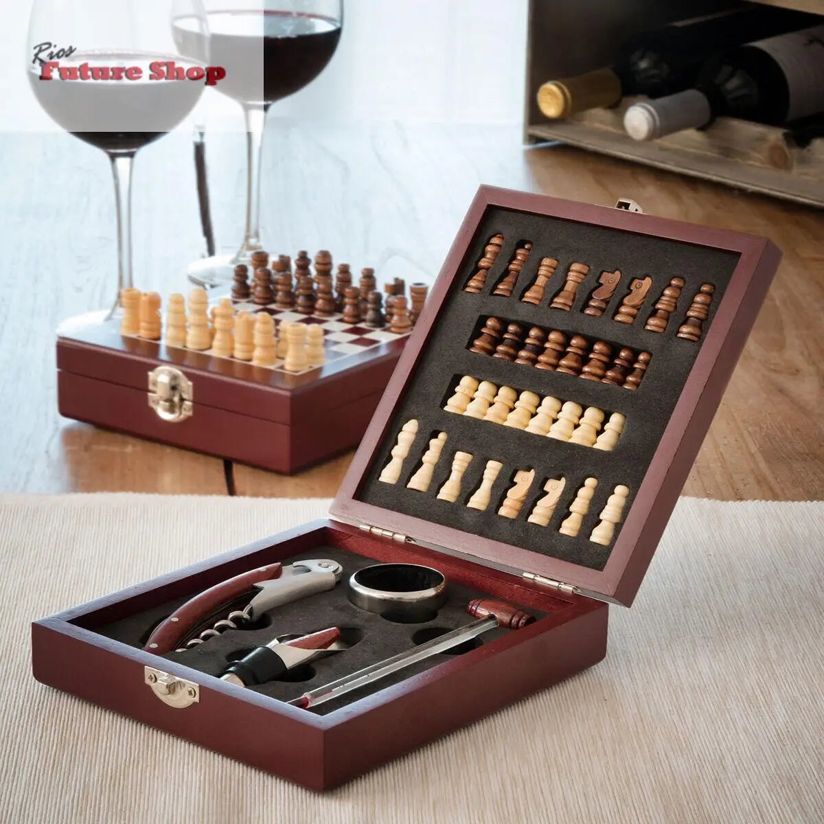 Set de Accesorios para Vino y Ajedrez InnovaGoods 37 Piezas - Rios Future Shop