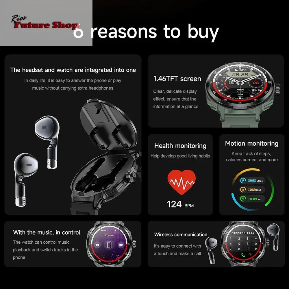 Smart Watch 2 In 1 With Earbuds - Rios Future Shop