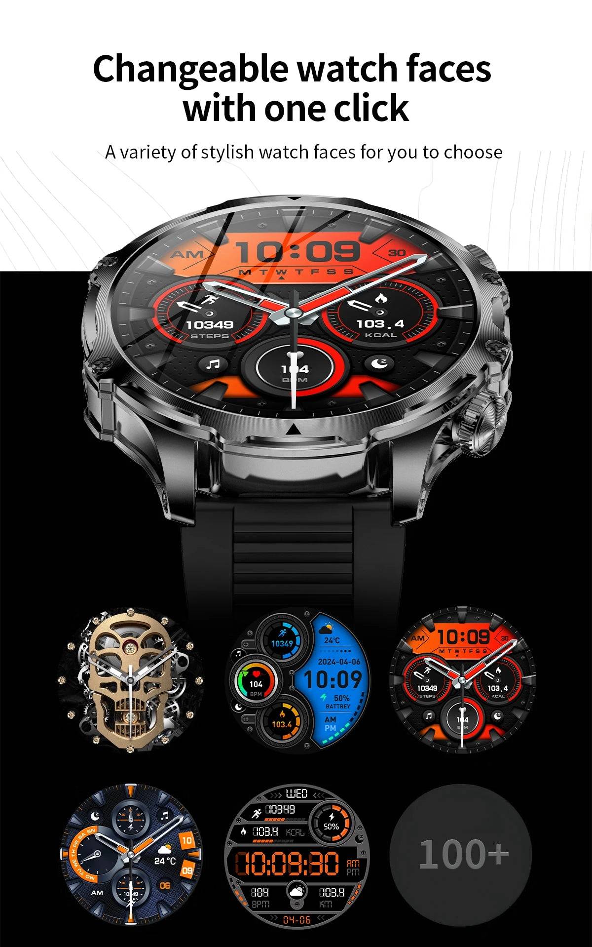 Smart Watch Flashlight Men Outdoors Sports - Rios Future Shop