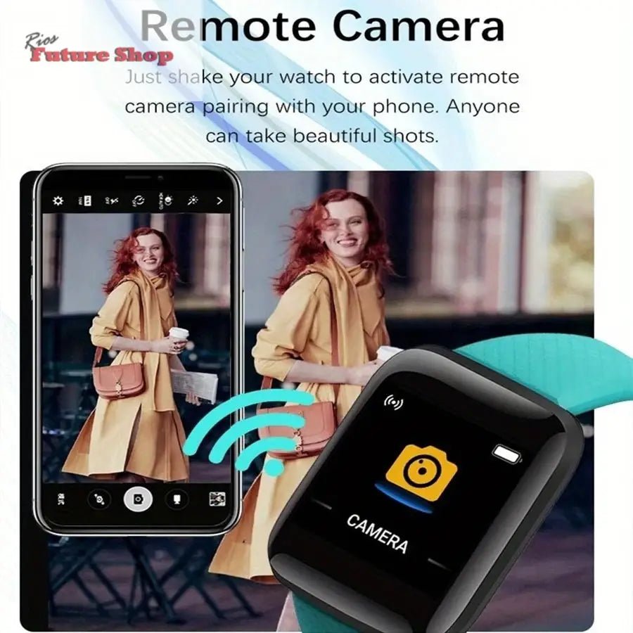 Smart Watch For Men Women Kids Message Remind Music Control Sport Step Calories D13 Smartwatch Alarm Clock 116Plus - Rios Future Shop